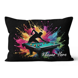 Colorful Men Billiard Player Custom Throw Pillow, Billiard Pillow Gifts TDM0832