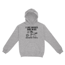 Load image into Gallery viewer, I Like Horses and Dogs and maybe 3 people, funny Horse shirt D03 NQS2710 - Standard Hoodie