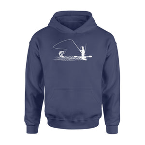 Kayak bass fishing shirt for men, women, Largemouth Bass fishing hoodie - NQSD261