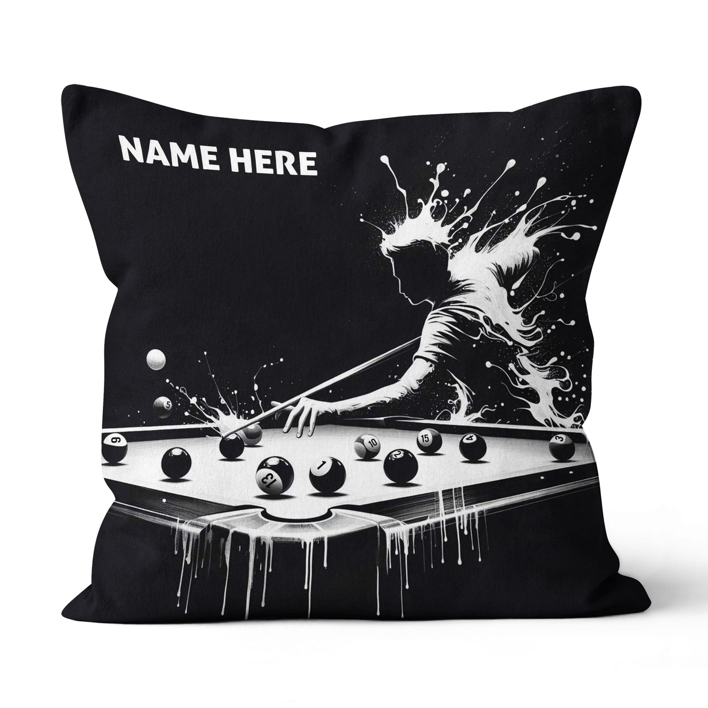 Funny Billiard Player Custom Black Pillows, Billiards Decorative Pillows TDM0833