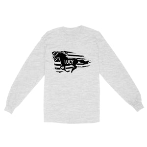 Personalized Horse Long Sleeve Custom Name American Flag Shirts Gifts For Horse Lovers Standard Long Sleeve FSD1779D02