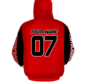 Red Motocross Hoodie UV Custom Adult Dirt Bike Hooded Jersey Pullover Hoodie Off-Road Motorcycle PDT429