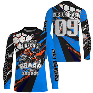 Weekend Forecast Brap Personalized Motocross Jersey UPF30+ Kid Adult Dirt Bike MX Racing Shirt NMS1138