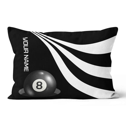Custom Black And White 8 Ball Pool Throw Pillows, Billiard Pillow Gifts TDM0804
