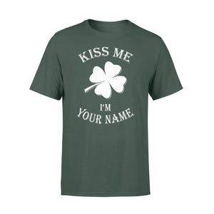Kiss me I'm Irish Customize Irish Shamrock St. Patrick's Day Glitter Green Lucky Charm - Standard T-shirt