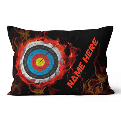 Customized Archery 3d Target On Fire Pillow, Throw Pillows Archery Gifts TDM0846