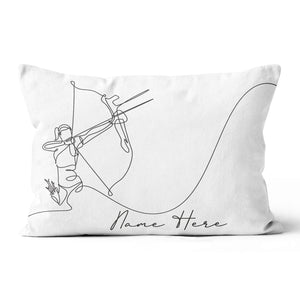 Customized Archery Player Line Drawing White Pillow, Archery Pillow Gift TDM0871