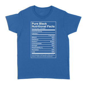 Black Pride Pure Black Nutritional Facts - Standard Women's T-shirt