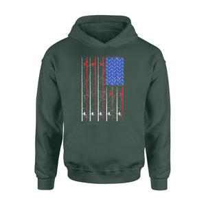 American US Flag Fishing Rod Shirt, Fisherman Gift D06 NQSD302 - Standard Hoodie