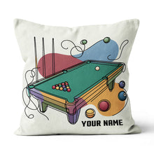 Load image into Gallery viewer, Personalized Continuous Line Table Billiards Pillow Custom Throw Pillows VHM0899