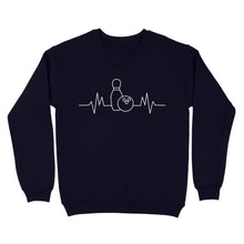 Load image into Gallery viewer, Bowling heartbeat Shirt, Bowling Addict sweatshirt, gift for bowlers NQS4619
