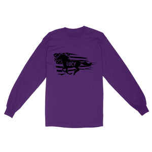 Personalized Horse Long Sleeve Custom Name American Flag Shirts Gifts For Horse Lovers Standard Long Sleeve FSD1779D02