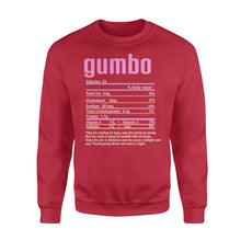 Load image into Gallery viewer, Gumbo nutritional facts happy thanksgiving funny shirts - Standard Crew Neck Sweatshirt