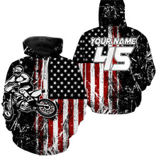 Load image into Gallery viewer, custom Dirt Bike jersey kid adult upf30+ American motocross off-road shirt motorcycle patriotic PDT436