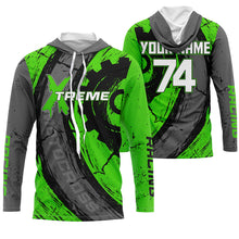 Load image into Gallery viewer, Xtreme dirt bike green Motocross racing jersey UPF30+ personalized adult kid MX shirt motorcycle  PDT62