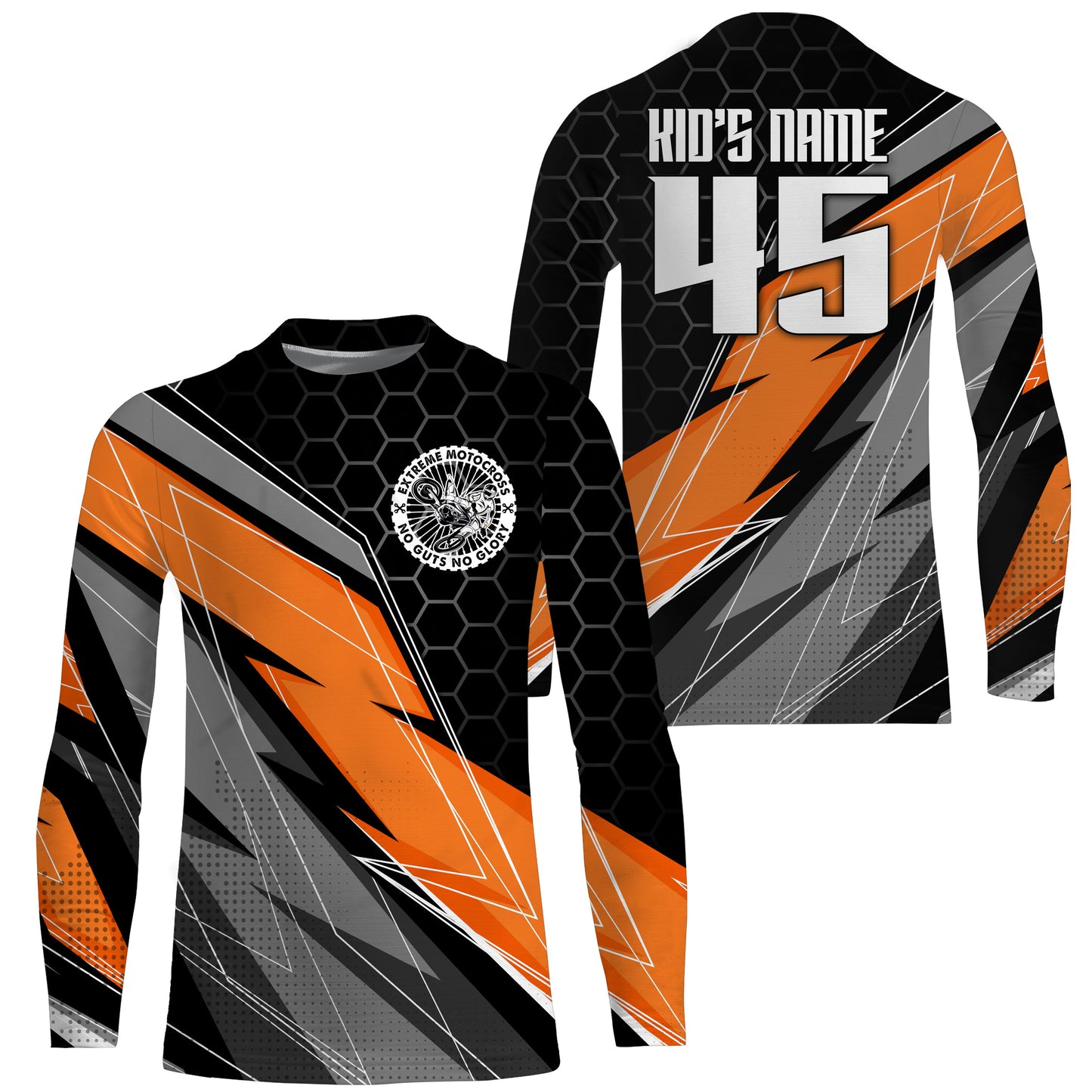 Orange custom motocross jersey UPF30+ dirt bike MX racing jersey adult&kid off-road motorcycle| NMS772