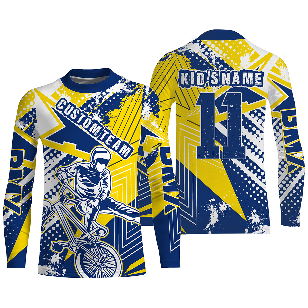 Yellow BMX racing jersey Adult Kid UPF30+ freestyle riding shirt Extreme Cycling gear| SLC71