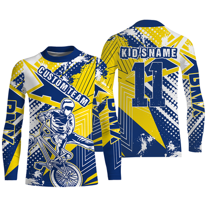 Yellow BMX racing jersey Adult Kid UPF30+ freestyle riding shirt Extreme Cycling gear| SLC71