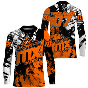 Orange MX Racing Custom Motocross Jersey UPF30+ Adult&Kid Dirt Bike Off-Road MX Motorcycle Shirt| NMS852