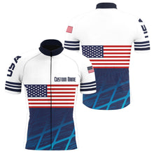 Load image into Gallery viewer, American cycling jersey Men Women UPF50+ USA cycle gear with 3 pockets MTB BMX mountain bike shirt| SLC166