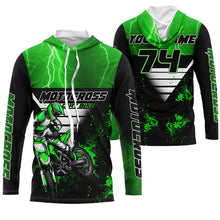 Load image into Gallery viewer, Xtreme dirt bike custom green MX jersey UPF30+ kid men women Motocross racing motorcycle shirt PDT68