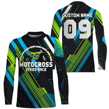 Load image into Gallery viewer, Kid Adult Motocross jersey personalized UPF30+ Speed Race dirt bike racing long sleeves NMS1099