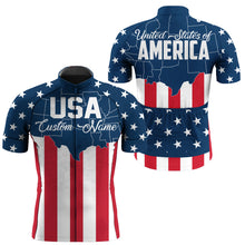 Load image into Gallery viewer, USA mens cycling jersey UPF50+ American flag cycle gear with 3 pockets full zip MTB BMX racewear| SLC146