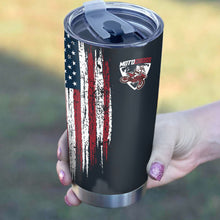 Load image into Gallery viewer, Personalized USA Flag Motocross Tumbler Cup - Riding Gift Biker Patriotic Gift Motorcycle Drinkware CDT17