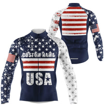 Load image into Gallery viewer, Custom American Cycling jersey men women UPF50+ USA cycle gear with 3 pockets Full zip bike shirt| SLC182