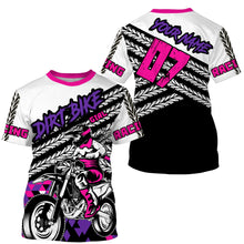 Load image into Gallery viewer, Biker girl pink custom MX jersey UPF30+ dirt bike kid adult Motocross racing shirt motorcycle PDT60