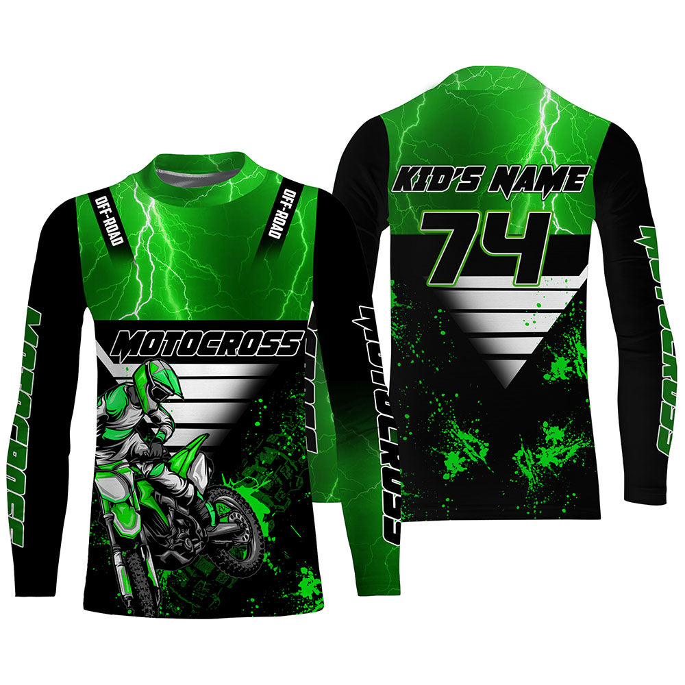 Jpojpo Jersey Men MX Motocross Jerseys Dirt Bike Downhill Racing Shirt Riding Green