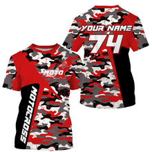 Load image into Gallery viewer, Custom kid men women dirt bike racing jersey MX UV protective red camouflage extreme motorcycle PDT85