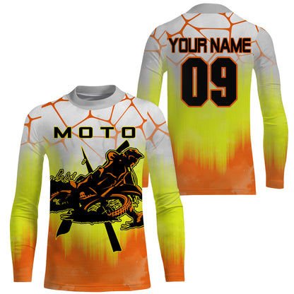 Men women kid MotoX racing jersey UPF30+ custom motocross dirt bike shirt off-road motorcycle NMS975