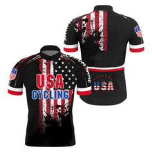 Load image into Gallery viewer, American flag bike jersey with 3 pockets UPF50+ Men &amp; Women cycling jersey MTB BMX cycle gear| SLC159