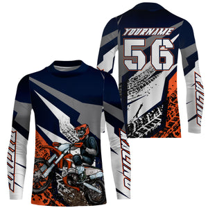 Orange custom name&number MX racing jersey kids men women Motocross UV dirt bike shirt motorcycle PDT138