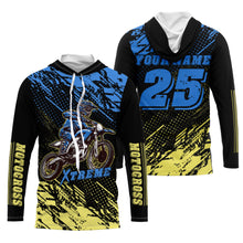 Load image into Gallery viewer, MX jersey custom blue Motocross for kid men women UPF30+ dirt bike racing shirt off-road racewear PDT101