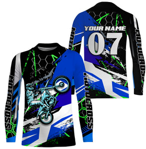 Motocross racing jersey custom number name adult kids long sleeves dirt bike motorcycle off-road NMS1073