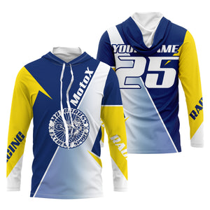 MX personalized dirt bike racing jersey yellow blue shirt men women kid UPF30+ off-road motorcycle PDT89