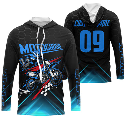 UPF30+ custom adult&kid blue dirt bike jersey freestyle Motocross for life biker MX motorcycle PDT53
