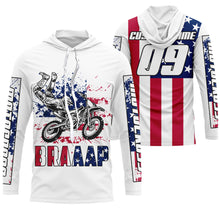 Load image into Gallery viewer, US flag Brap custom motocross jersey kid men women UPF30+ dirt bike Patriotic offroad motorcycle NMS964