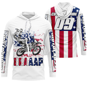 US flag Brap custom motocross jersey kid men women UPF30+ dirt bike Patriotic offroad motorcycle NMS964