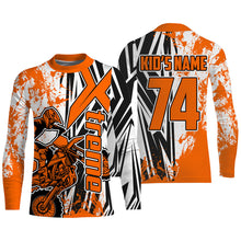 Load image into Gallery viewer, Custom Motocross Jersey Orange UPF30+ Youth Men Women Xtreme Dirt Bike Shirt Racing NMS1336