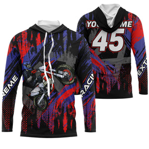 Personalized red MX jersey UPF30+ kid men women racing off-road dirt bike extreme motorcycle PDT56
