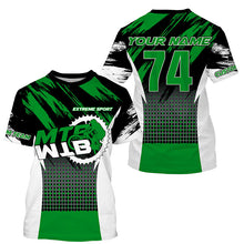 Load image into Gallery viewer, Green MTB riding jersey youth kids UPF30+ mountain bike gear boys girls cycling downhill MTB shirt| SLC246