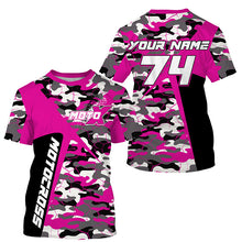 Load image into Gallery viewer, Custom Kid Men Women Dirt Bike Jersey UV Protective Extreme Pink Camo Motocross Racing Shirt PDT375