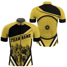 Load image into Gallery viewer, Yellow Men cycling jersey Custom biking tops UPF50+ bicycle gear Breathable bike shirt with pockets| SLC60