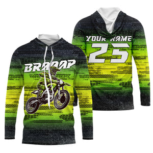 Custom dirt bike jersey youth kid adult UPF30+ MX racing green Motocross off-road shirt motorcycle PDT112