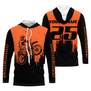 Custom motocross jersey orange UPF30+ kids men women dirt bike extreme enduro motorcycle off-road NMS1026