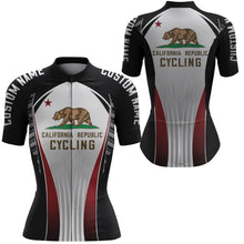 Load image into Gallery viewer, Black California cycling jersey for men &amp; women with 3 pockets UPF50+ full zip MTB BMX bike shirt| SLC158