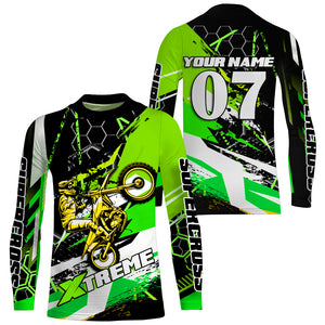 Custom Supercross Jersey UPF30+ Youth Men Women Xtreme Green Dirt Bike Shirt Racing NMS1352